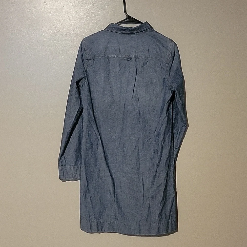 J. Crew Blue Chambray Mini Shirtdress Longsleeve‎ Blue Womens Size Small